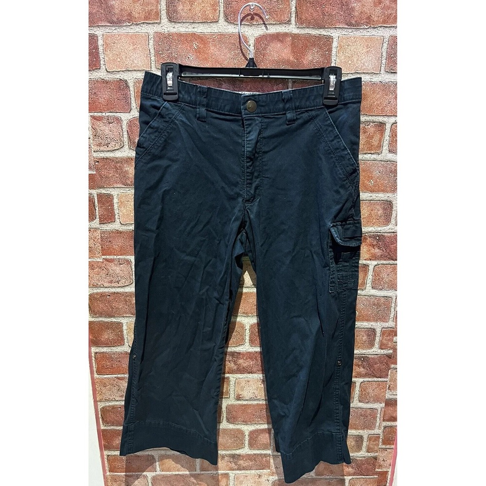 Lee Womens‎ M/L Navy Blue  Comfort Waist Cinch Crop Capri Stretch Casual Pants